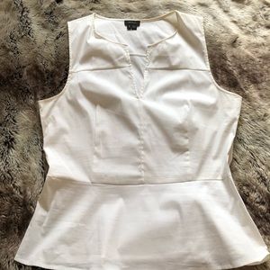 Theory sleeveless white top L